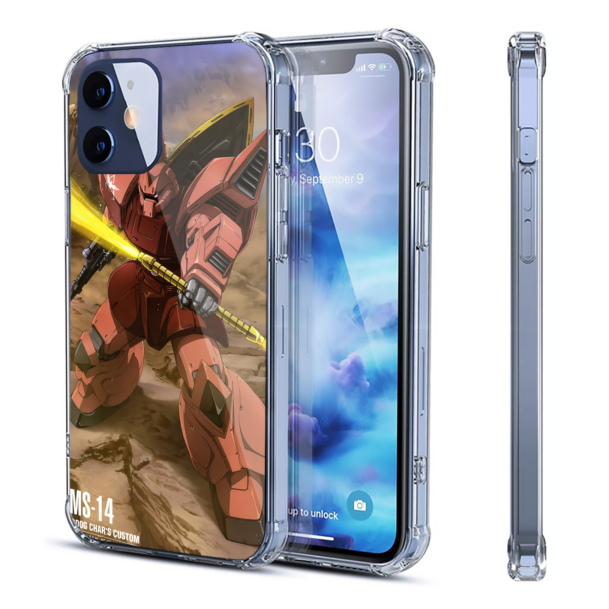 （画像用） 機動戦士ガンダム Mobile Suit Gundam 【iPhone 12シリーズ対応】透明スマホケース（クリアソフトケース）